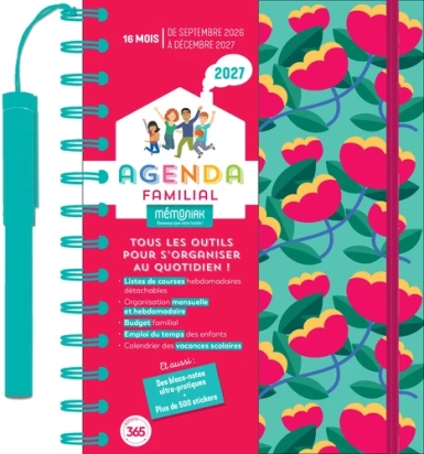 Agenda familial Mémoniak, sept. 2026 à déc. 2027 - Editions 365