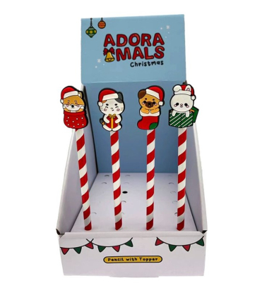 Crayon avec Embout Décoratif PVC Adoramals de Noël