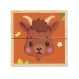 Cubes puzzles en bois La ferme 4 pieces, 6 faces Janod