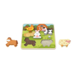 Puzzle à encastrer tactile animaux ferme bois FSC – textures sensorielles bébé