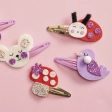 6 Barrettes Flower Garden Pailletées à Créer Janod