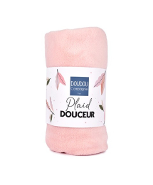 Plaid douceur 70*100 cm - Rose  Doudou et Compagnie