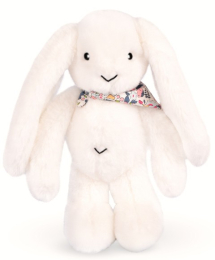 Peluche – Lapin fleurette Blanc 35cm Doudou et Compagnie