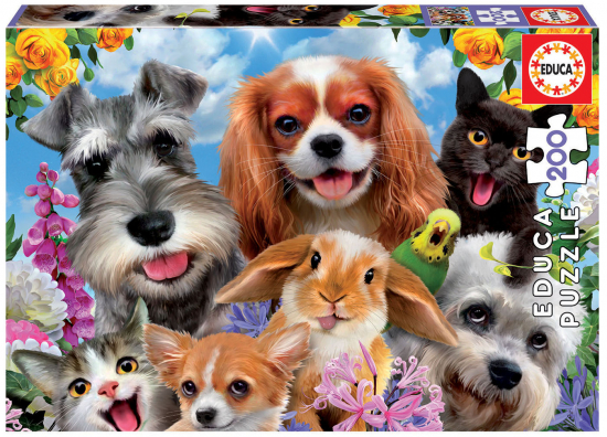 Puzzle 200 Selfie d’Animaux Educa