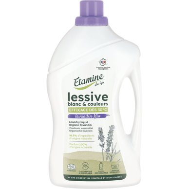 Lessive liquide blanc et couleurs Lavandin bio* 1 L Etamine du Lys