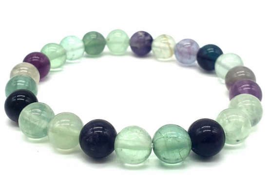 Bracelet Fluorite perles 8mm