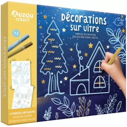 Mon coffret d'artiste Décorations sur vitre Auzou