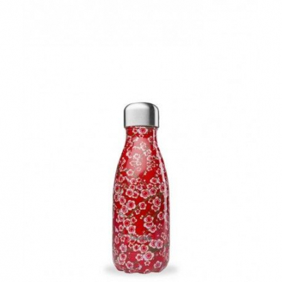 Bouteille Isotherme - 260ml - Flowers rouge - Qwetch