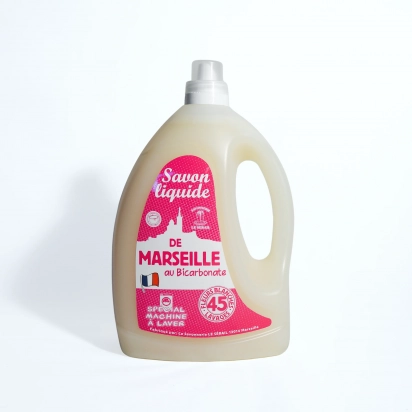 Lessive liquide Savon de Marseille au bicarbonate 3L Fleurs blanches - Le serail