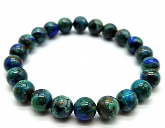 Bracelet Azurite perles 8mm