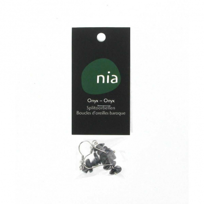 Onyx - Boucles d'oreilles baroque de pierres protectrices perles - Nia
