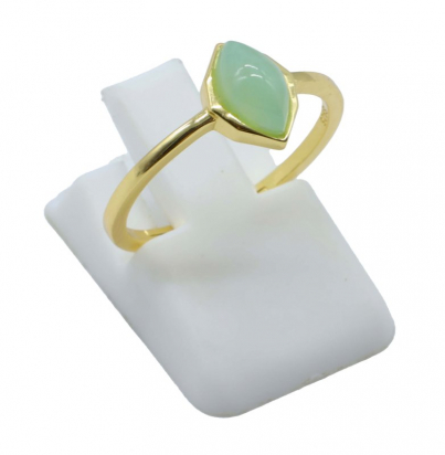 Bague Argent 925 Jade Verte Marquise