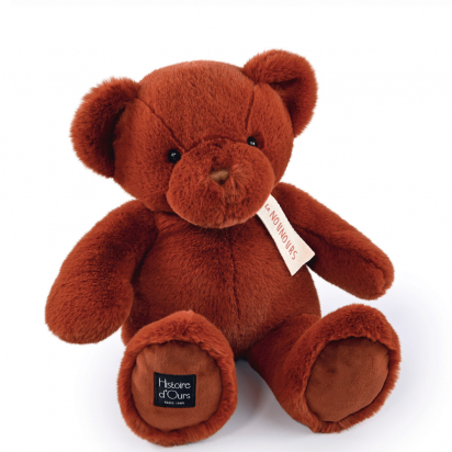 Ours en peluche marron roux assis - LE NOUNOURS - 40 cm Histoire d'Ours