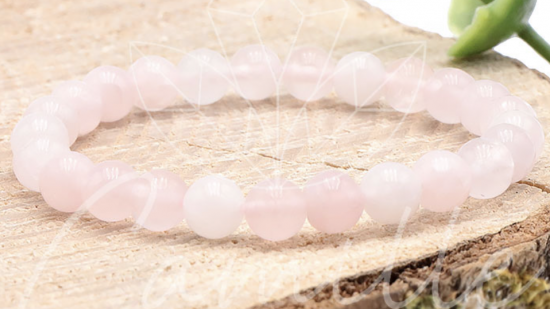 Bracelet boule 06mm quartz rose A Petite taille