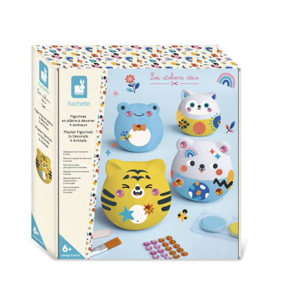 4 Figurines Platre A Decorer - Animaux Janod