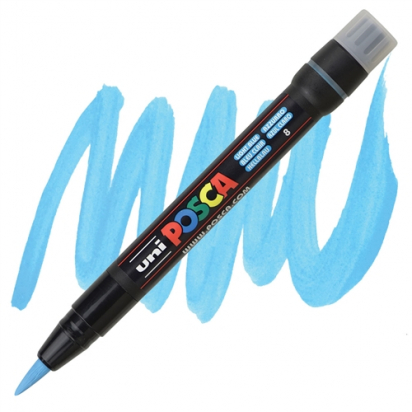 Marqueur PCF350 pointe pinceau 1-10 mm Bleu clair POSCA