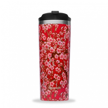Travel mug isotherme flowers rouge 470 ml Qwetch