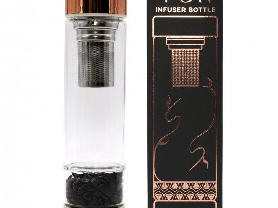 Bouteille Infuseur à Thé en Verre de Cristal - Or Rose - Onyx