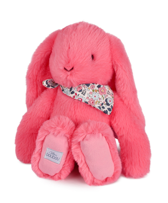 Peluche – Lapin fleurette Rose Corail 35cm Doudou et Compagnie