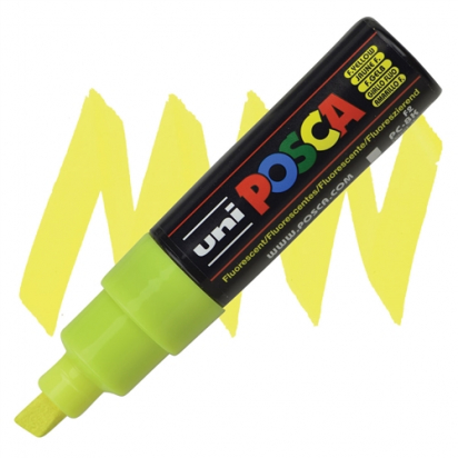 Marqueur PC8K pointe large 8 mm Jaune fluo POSCA