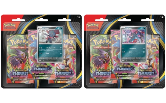 ME 02 - Flammes Fantasmagoriques - Blister 3bs Pokemon Aléatoire a l'unité FR