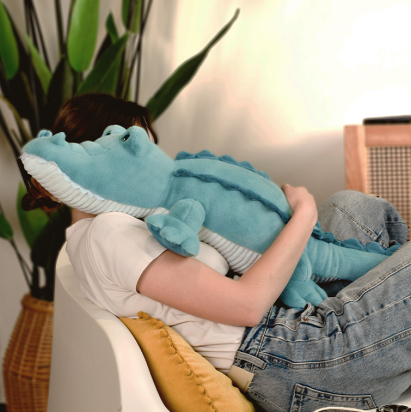 Crocodile peluche allongé vert - 60 cm  Histoire d'ours