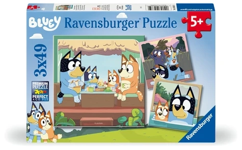 Puzzles 3x49 pièces Ravensburger Les aventures de Bluey 5+
