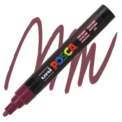 Marqueur PC5M pointe moyenne 1,8-2,5 mm Lie de vin POSCA