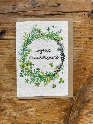 Carte à planter anniversaire - Menthe - Les cartes de Lulu