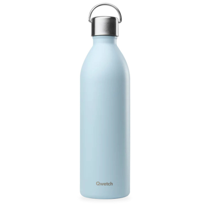 Qwetch Bouteille isotherme active matt pastel bleu 1000ml