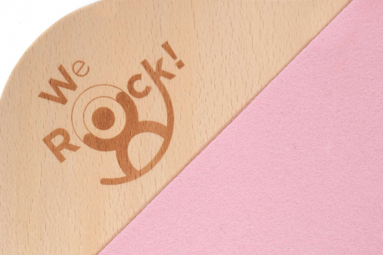 WeRock Board Planche d'équilibre en bois avec rebord Feutre Okotex Light rose