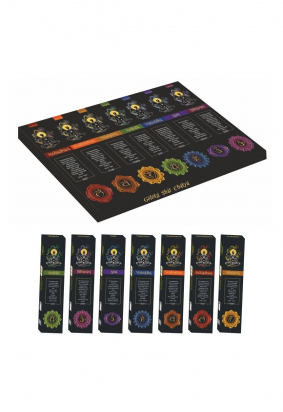 Coffret cadeau d'encens Goloka Shat Chakra 7 en 1