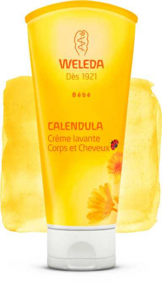 Crème lavante shampoing cheveux et corps - Bébé au Calendula - Weleda