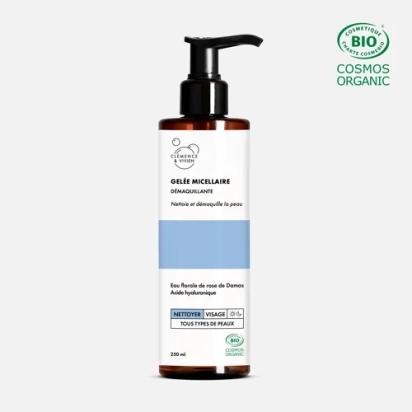 Gelée micellaire démaquillante 250 ml – Nettoyant visage doux et hydratant Clémence & Vivien