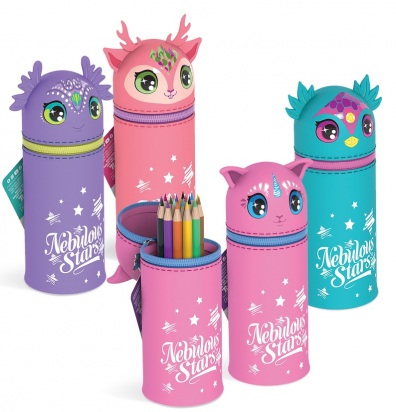 Trousse verticale en silicone Vieux Rose Nébulous Stars style Legami