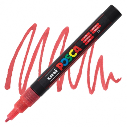 Marqueur PC3M pointe fine 0,9-1,3 mm Rouge Glitter POSCA