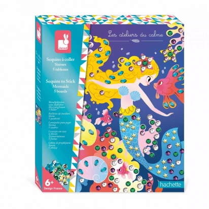 Coffret Créatif Sequins à Coller Sirènes Janod