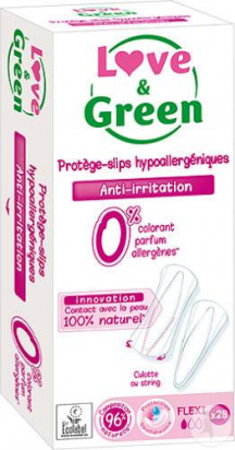 Protège-slips hypoallergéniques FLEXI Love and green