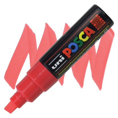 Marqueur PC8K pointe large 8 mm Rouge fluo POSCA