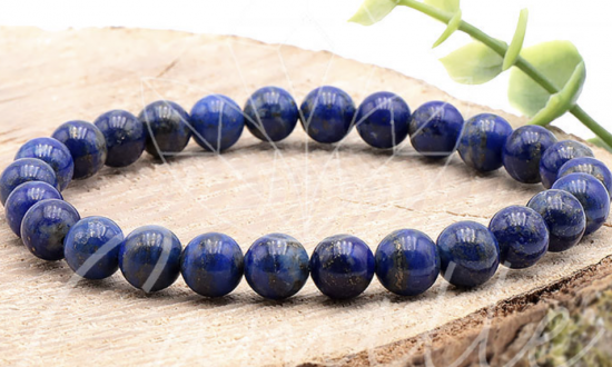 Bracelet boule 08mm lapis lazuli A Taille L