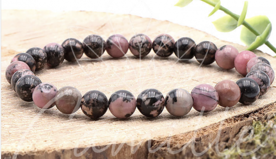 Bracelet boule 08mm Rhodonite Madagascar Ab Taille L