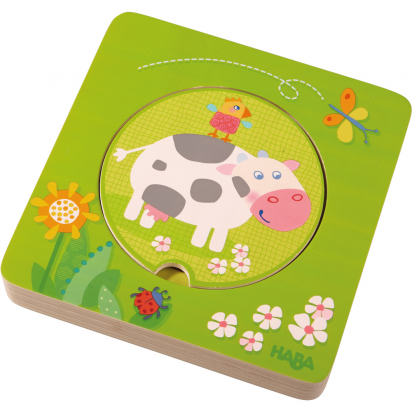 Puzzle en bois Les amis de la ferme Haba