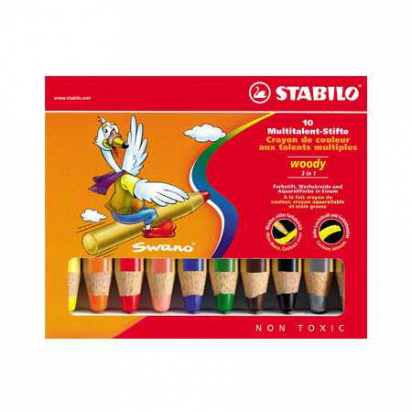 STABILO woody 3 en 1 - 10 crayons 