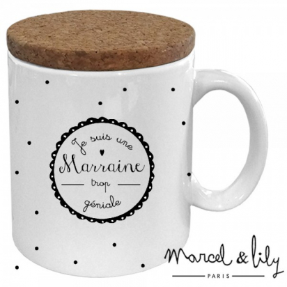 Mug tasse 'Je suis une marraine trop géniale' Marcel et Lily