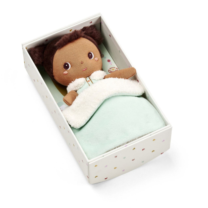 Petite poupée en tissu Jackie 18 cm avec couverture et berceau - dès 12 mois - Lilliputiens