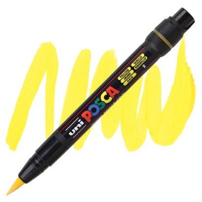 Marqueur PCF350 pointe pinceau 1-10 mm Jaune POSCA