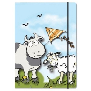 Classeur - farde à 3 rabats A4 - Vache Mouton