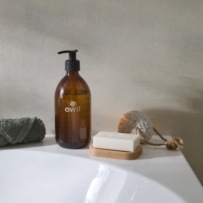Flacon rechargeable en verre ambré 500ml Avril