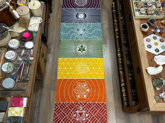 Tapis de Yoga 100% Coton - 60x200cm - 7 Chakras