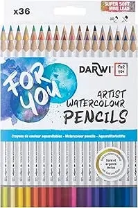 36 crayons de couleur aquarellables Darwi For You - Darwi